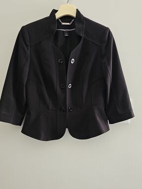 White House Black Market Black Tailored Peplum Blazer